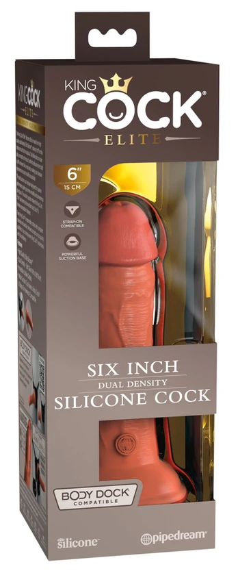 KING COCK ELITE - REALISTIC SILICONE DILDO 15.2 CM CARAMEL