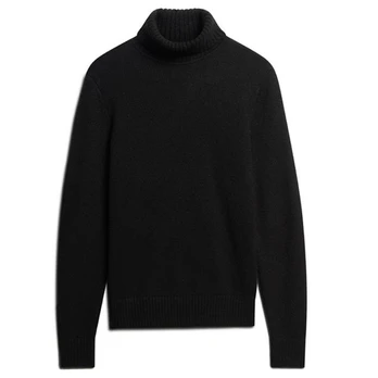 Vyriškas megztinis, juodas, BRUSHED ROLL NECK JU