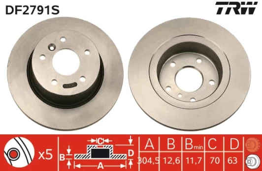 TRW DF2791S Brake Disc