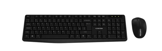CANYON SET-W01 EN Keyboard+Mouse Wireless Black | CNE-HSETW01-UK/US
