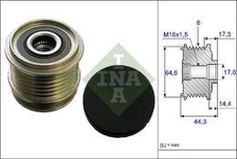 INA 535 0130 10 Freewheel alternator pulley kaina