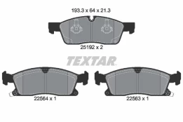 Stabdžių trinkelių rinkinys, diskinis stabdys TEXTAR 2519207 kaina