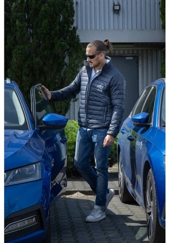 Blue HARI quilted jacket navy mėlynas S (48)