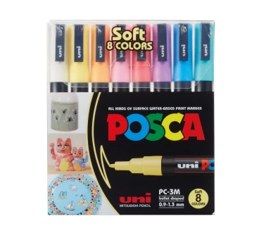 Uni POSCA - Mehrfarbig - Mehrfarbig - 8 Farben - Medium - Rundspitze - Rund (401612)