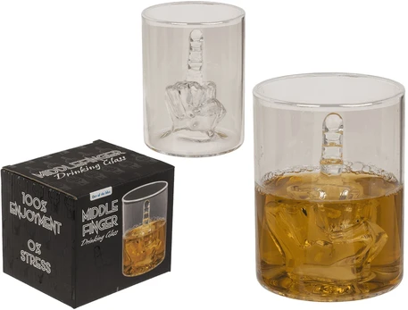 Viskio taurė „Middle Finger“, 350 ml