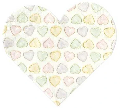 Globos Europe Bv Pastel hjerte servietter, 20 stk