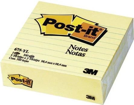 Post-it Pad 675-YL 100x100mm su pamušalu, geltona (3M0257)