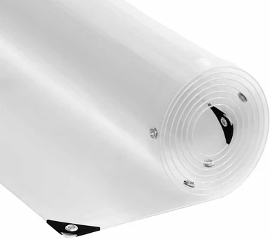 Skaidrus brezentas su ąselėmis 5x10 m PVC