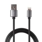 Kabelis USB 2GO 2GO USB Ladekabel "Luxury"-grau-100cm für Apple Lightning