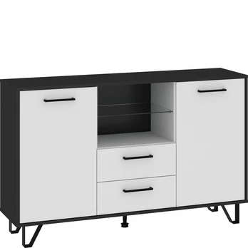 Komoda Boss - BOS-03 - 2D2S, juoda/balta blizgi