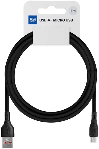 Mėlynas STAR kabelis ECO 2A USB A do Micro USB PJ68-23-2 1m juoda