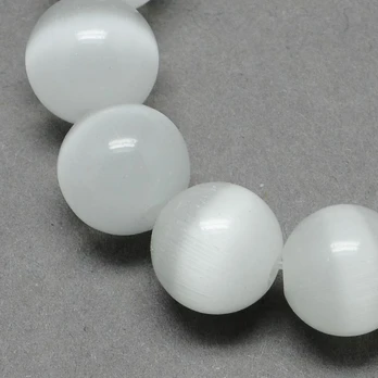 Katės akies karoliukai, 8 mm, 1 gija