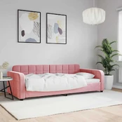 Lova Sofa, rožinės spalvos, 90x200cm, aksomas