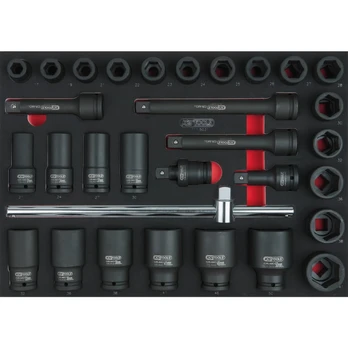 Raktų komplektas 3/4" SCS 31 vnt, 1/1 sistemos įdėkle, KS Tools