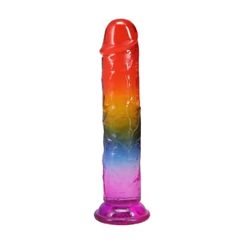 Doc Johnson Crystal Jellies Arcoiris 8.5" Flexible Model - Multicolor
