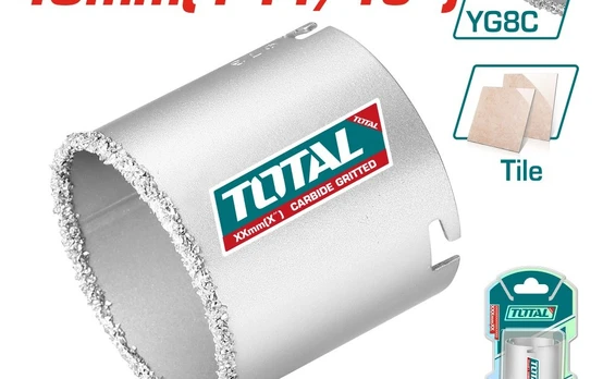 Gręžimo karūnėlė glazūrai TOTAL, YG8C+A3, 43 mm, TAC440431