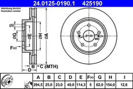 ATE 24.0125-0190.1 Brake Disc