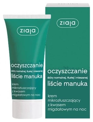 Valomasis naktinis kremas su Manuka lapų ekstraktu Ziaja 50 ml
