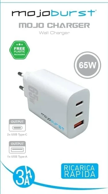 Sieninis įkroviklis qc 3.0 +pd 65w