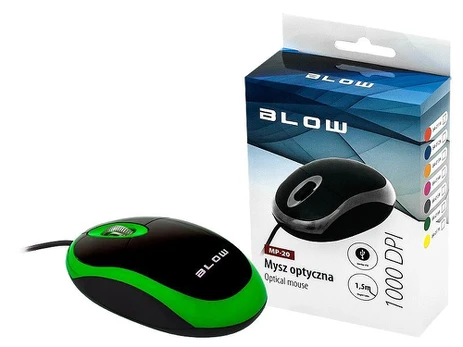 BLOW 84-016 BLOW Optinė pelė MP-20 USB žalias