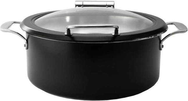 Buffet heater with window, juodas