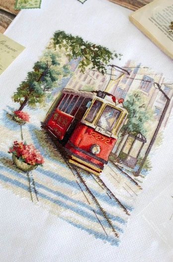 Cross stitch kit "Old tram" SNV-884