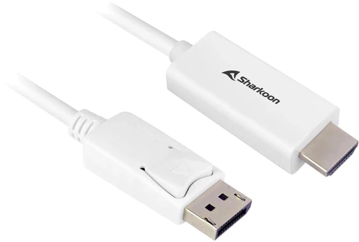 Sharkoon Adapterkabel Displayport 1.2 > HDMI 4K (baltas, 1 Meter)
