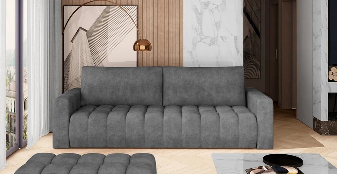 Sofa - lova Lazaro su patalynės dėže pilka, Dora 95