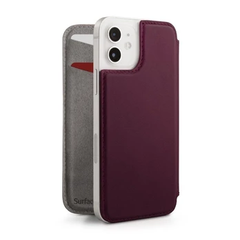 Dėklas Plum „Twelve South SurfacePad“, skirta „iPhone 12 mini“ - Razor Thin nappa oda - Slyva