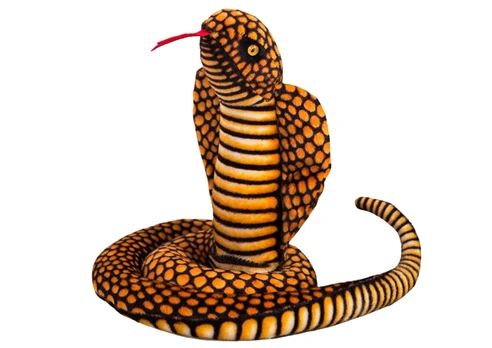 Pliušinis žaislas gyvatė King Cobra, rudas, 100 cm