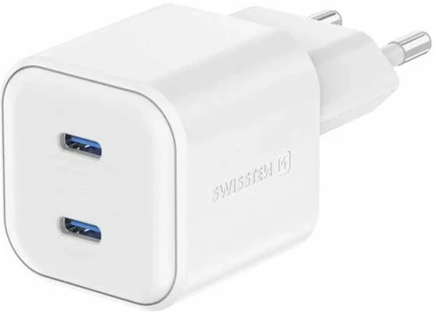 "Swissten" GaN PD 2x USB-C 20W kelioninis įkroviklis