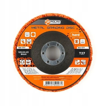 Šlifavimo diskas Polax, 125mm, T27, oranžinis, kietas