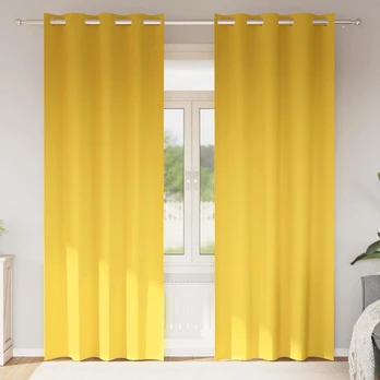 Užuolaidos 2 pcs mustard yellow 260 x 140 cm Poliesteris