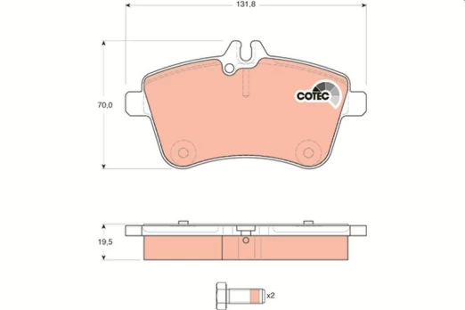 TRW GDB1628 Brake pad set