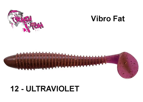 Silikoninis masalas Crazy Fish Vibro Fat 6.8 17 cm Ultraviolet Kalmaro