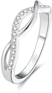 Beneto Sidabrinis ring with crystals AGG190