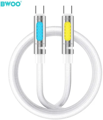 BWOO 240W Super Fast Charging Data Cable With RGB Light Baltas X325C-C