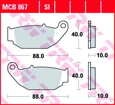Stabdžių trinkelių rinkinys, diskinis stabdys TRW MCB867SI
