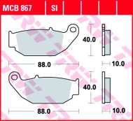 Stabdžių trinkelių rinkinys, diskinis stabdys TRW MCB867SI kaina