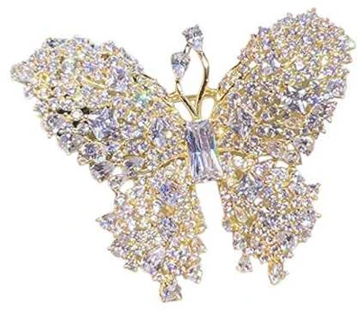 Troli Dazzling butterfly brooch Gold
