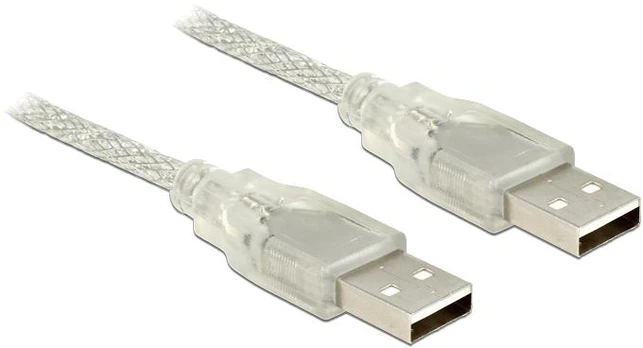 Kabelis USB Delock USB-A - USB-A 2 m Permatomas (83889)