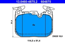 ATE 13.0460-4875.2 Brake pad set