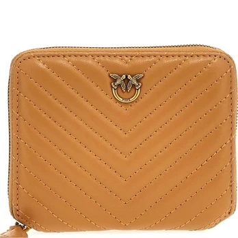 Piniginė moterims, Ruda, Quilted leather wallet