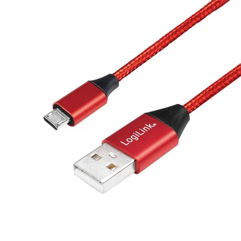 Laidas Logilink USB to Micro USB USB, Micro USB, 0.3 m, raudona
