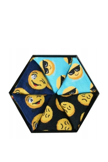 Rainbow Socks Jaustukai Smiley Liūdesys Protingas 3 poros