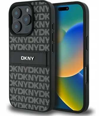 DKNY DKHCP16XPRTHSLK iPhone 16 Pro Max 6.9" juoda/juodas hardcase Texture Pattern Tonal Stripe