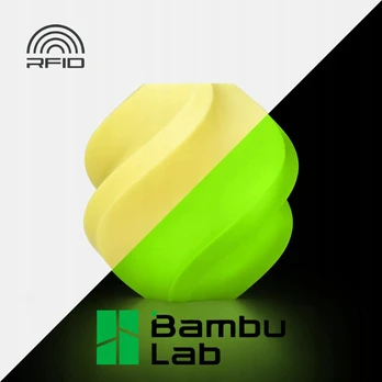 Bambu Lab PLA Glow filamentas 3D spausdinimui, geltonas, 1,75 mm, 1 kg