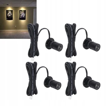 Mini led taškinis apšvietimas 5 V usb 4 vnt šilta šviesa