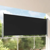 Ištraukiama šoninė kiemo pertvara, juodos spalvos, 140x300cm kaina