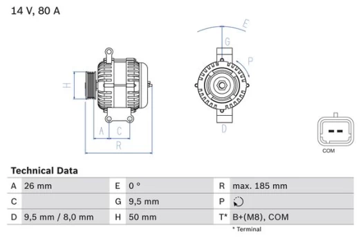 BOSCH 0 986 082 880 Alternator